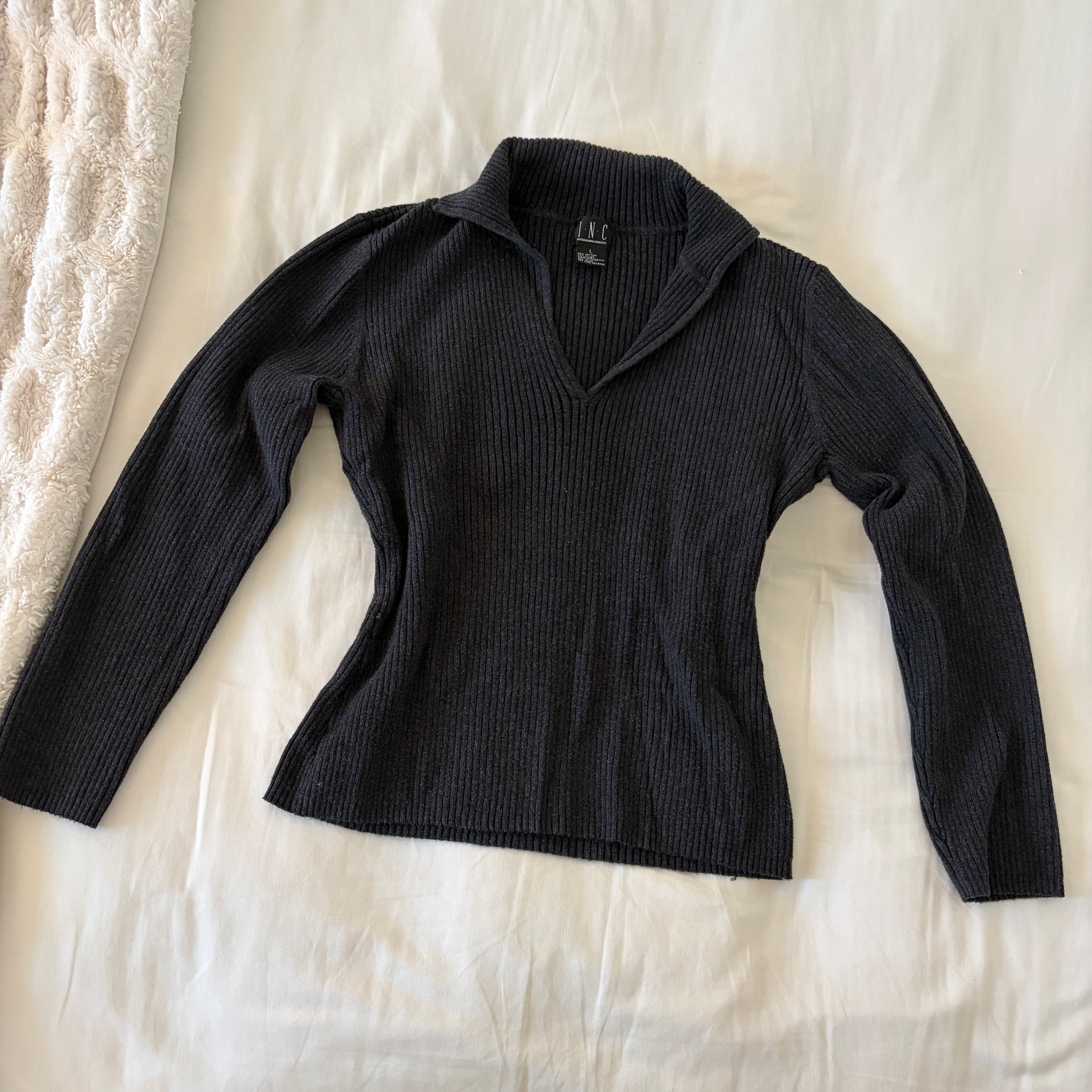 90s ribbed collar top