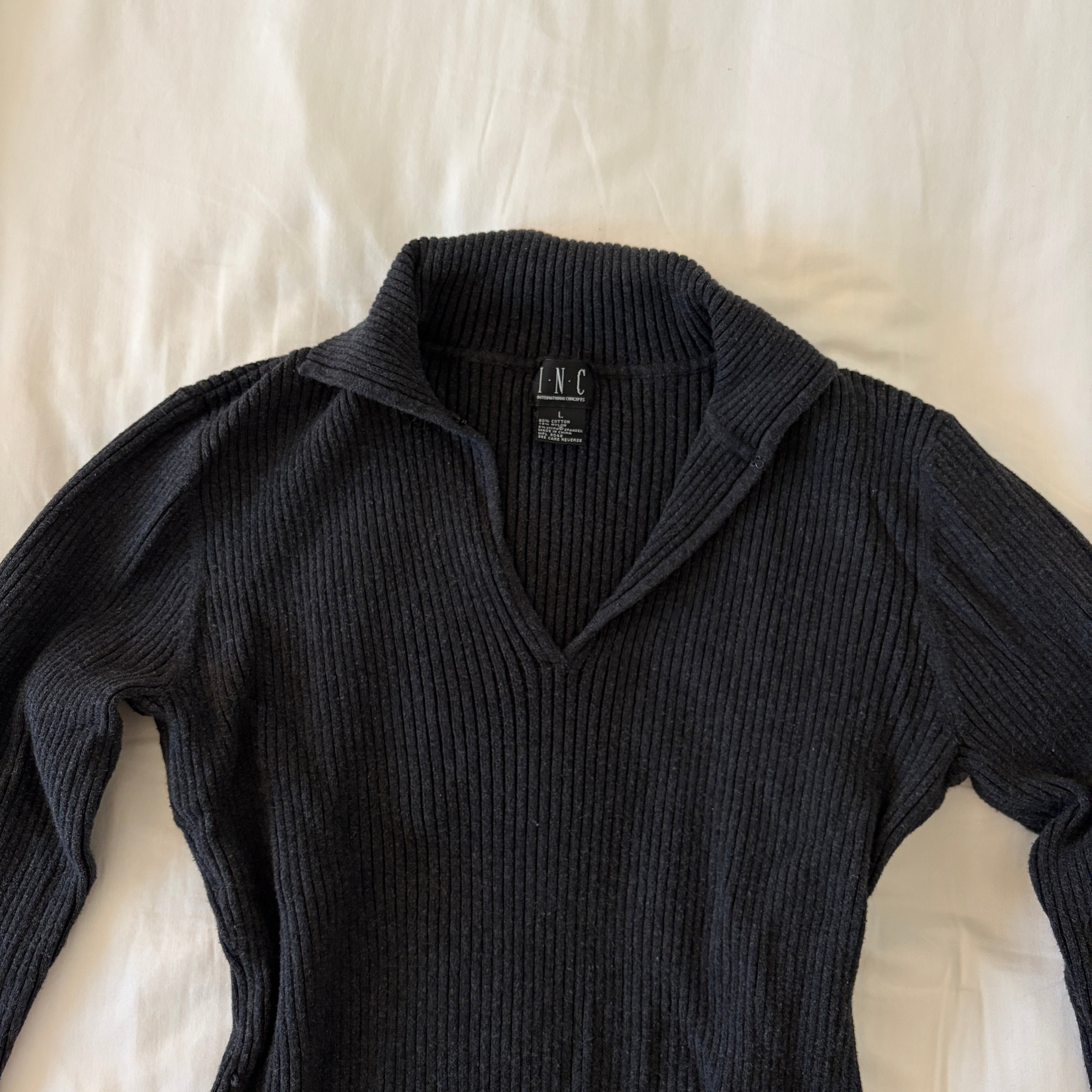 90s ribbed collar top