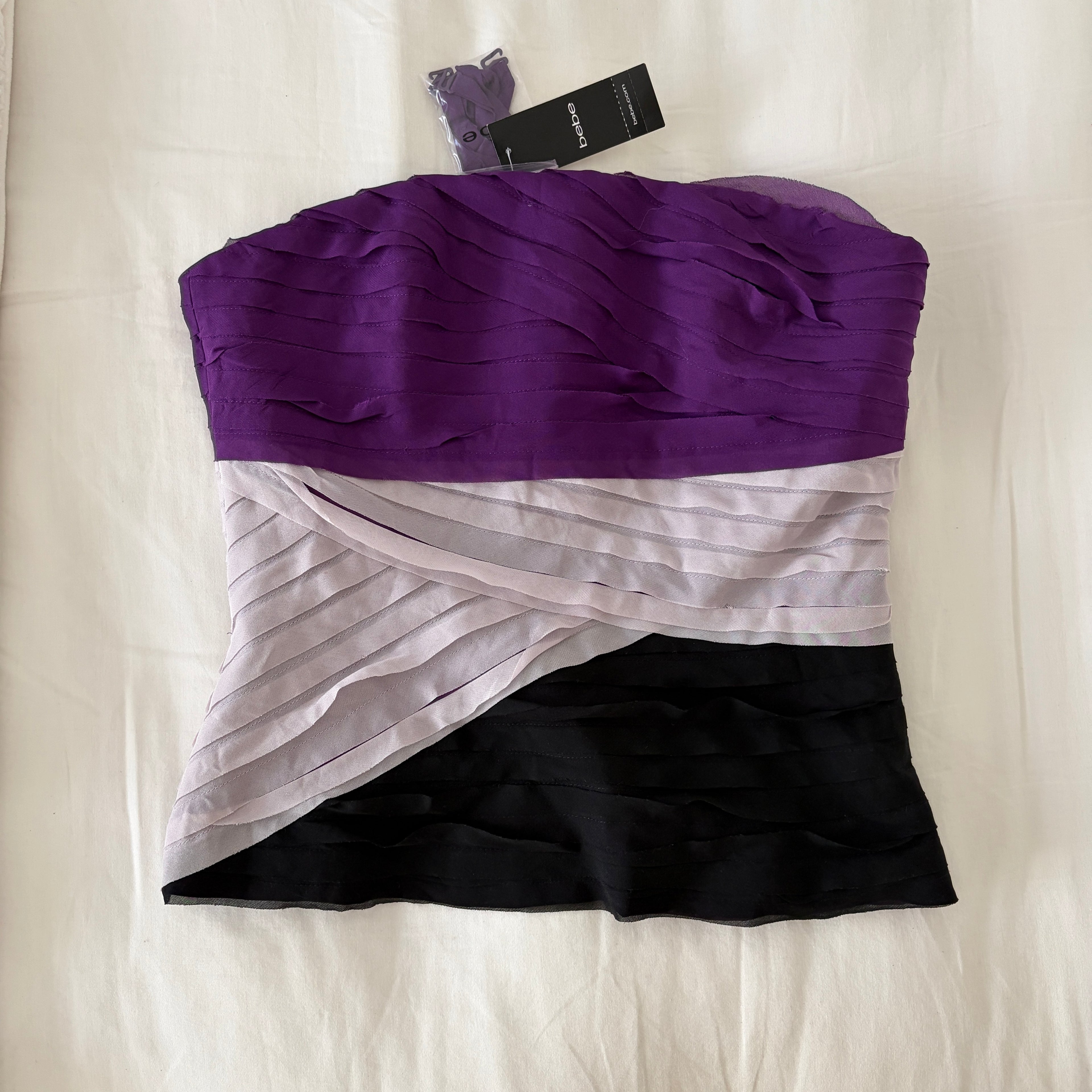 Silk ruffled corset top