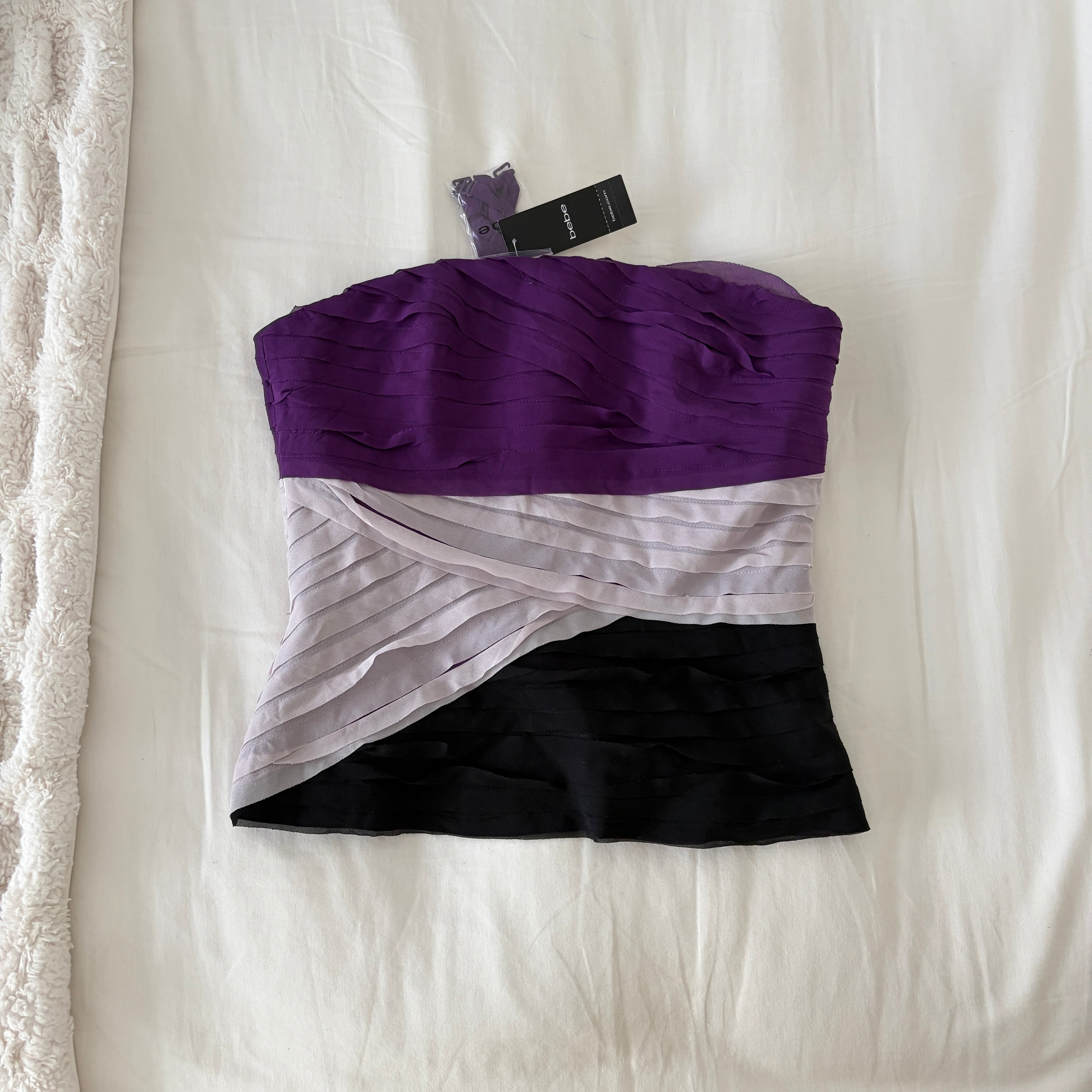 Silk ruffled corset top