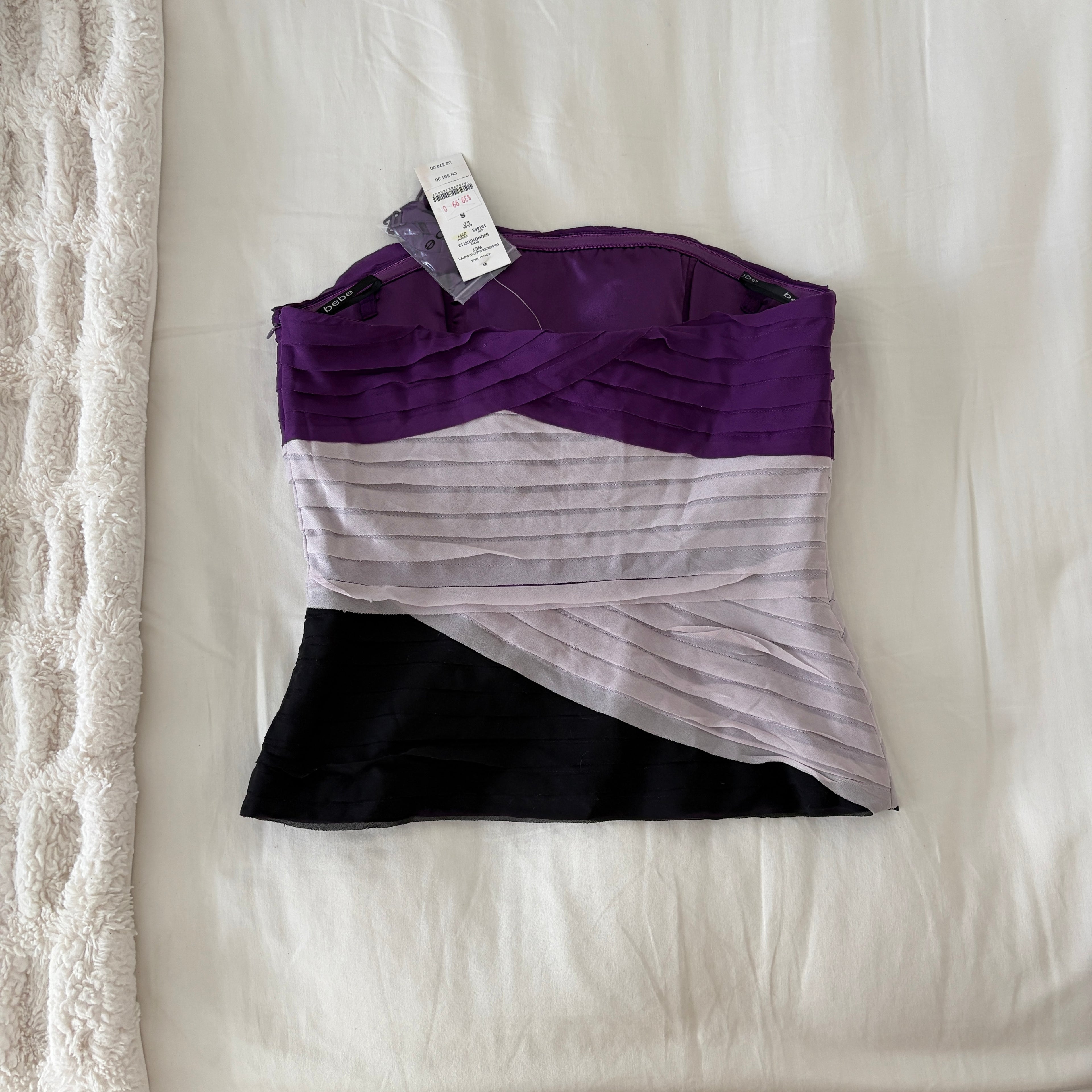 Silk ruffled corset top